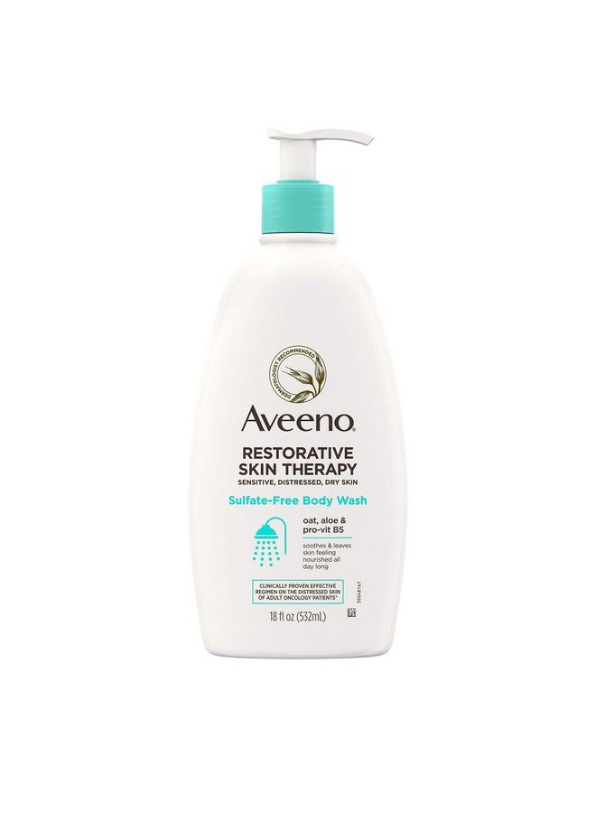 Aveeno غسول للجسم للعلاج الجلدي المُجدِّد خالي من الكبريتات للبشرة الحساسة والتالفة والجافة منظف لطيف مُصنّع بالشوفان بدون بارابين وعطور وصابون - Image 1