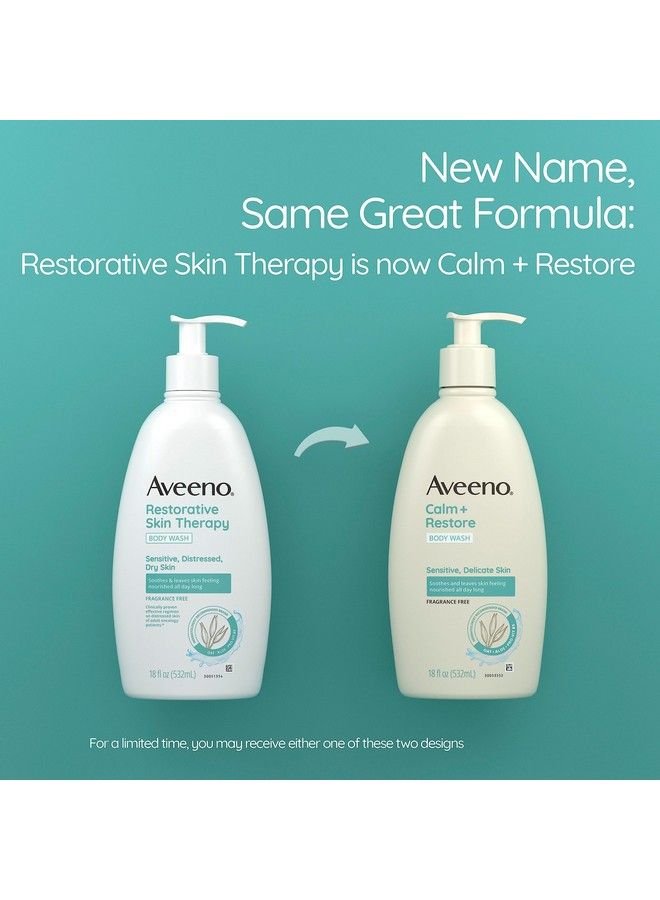 Aveeno غسول للجسم للعلاج الجلدي المُجدِّد خالي من الكبريتات للبشرة الحساسة والتالفة والجافة منظف لطيف مُصنّع بالشوفان بدون بارابين وعطور وصابون - Image 3