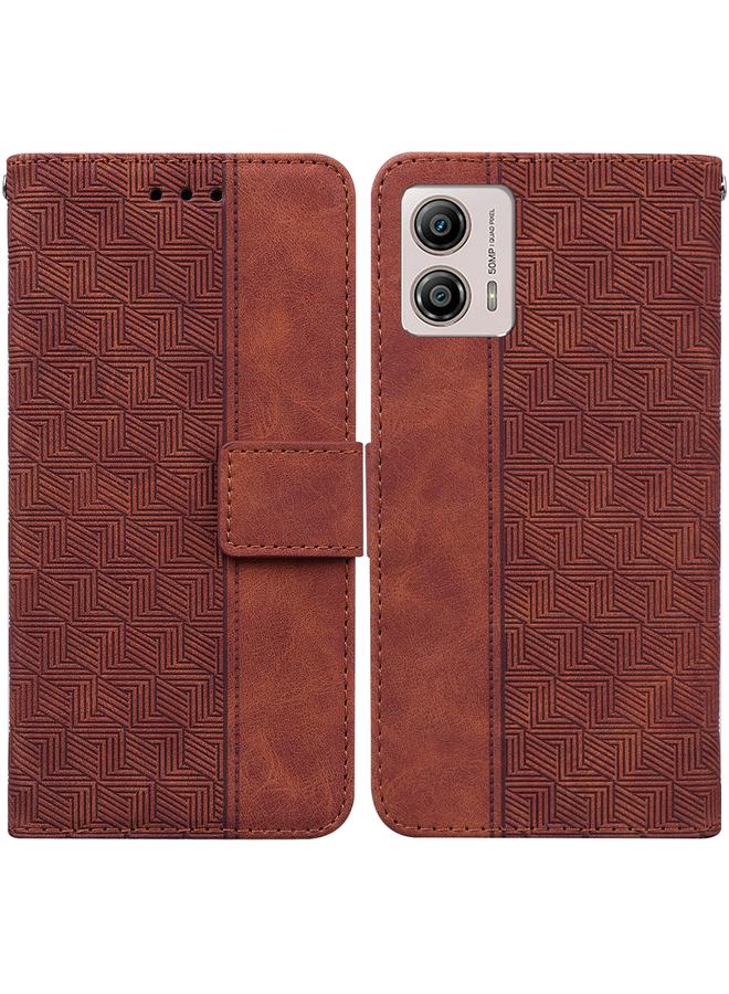 إيروريكس جراب لهاتف Motorola Moto G13 / G23 / G53، جراب هاتف جلدي منقوش هندسيًا - Image 1