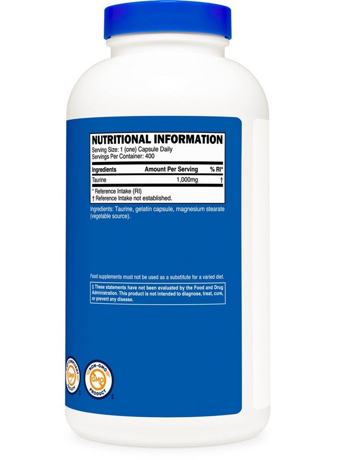 Nutricost Taurine 1000mg, 400 Capsules - Image 5