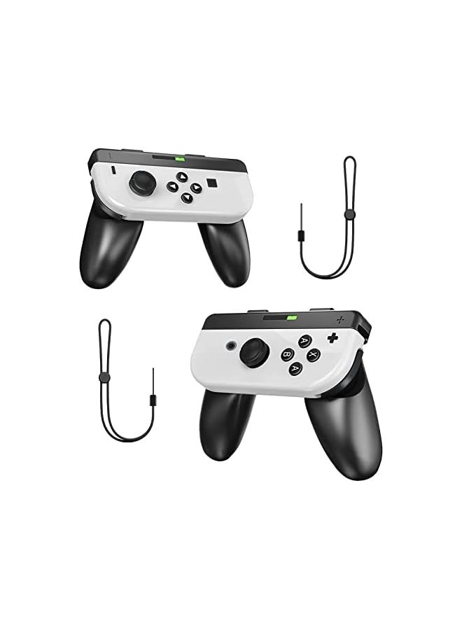 PROMASS Joycon Grips Compatible with Nintendo Switch/Switch OLED Joy-Con Controllers, 2 Packs Wear Resistant Game Controllers Handle Kit Ergonomic Comfort Charging Hand Grips for Switch - Image 1