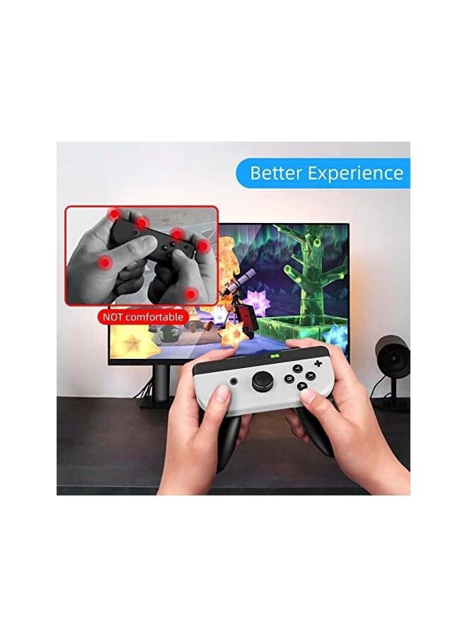 PROMASS Joycon Grips Compatible with Nintendo Switch/Switch OLED Joy-Con Controllers, 2 Packs Wear Resistant Game Controllers Handle Kit Ergonomic Comfort Charging Hand Grips for Switch - Image 3