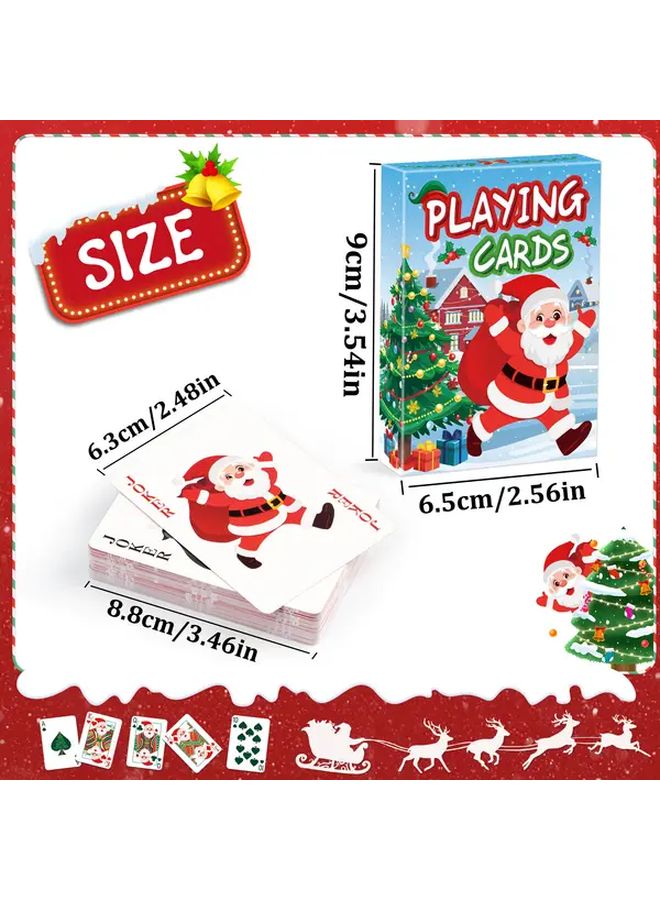 Christmas Themed Playing Cards Set 2 Decks Santa Claus Snowy Scene For Family Game Nights - Image 4