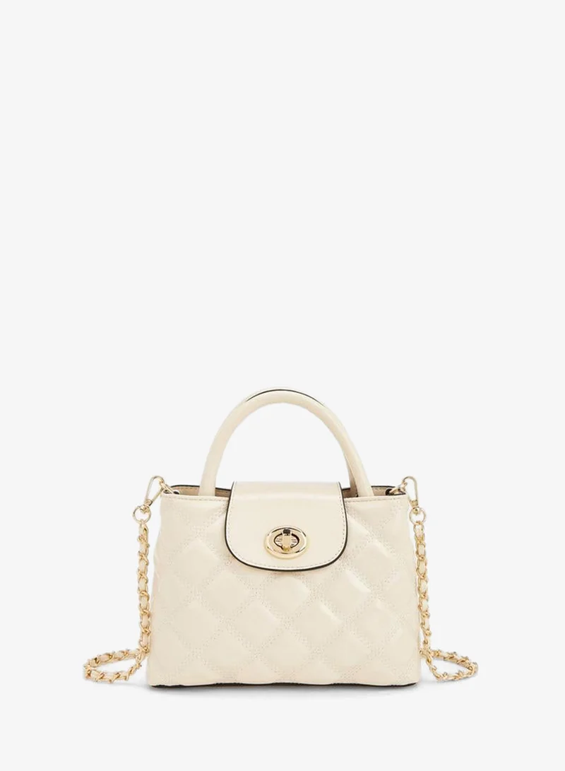 Quilted Crossbody Bag With Chain Strap