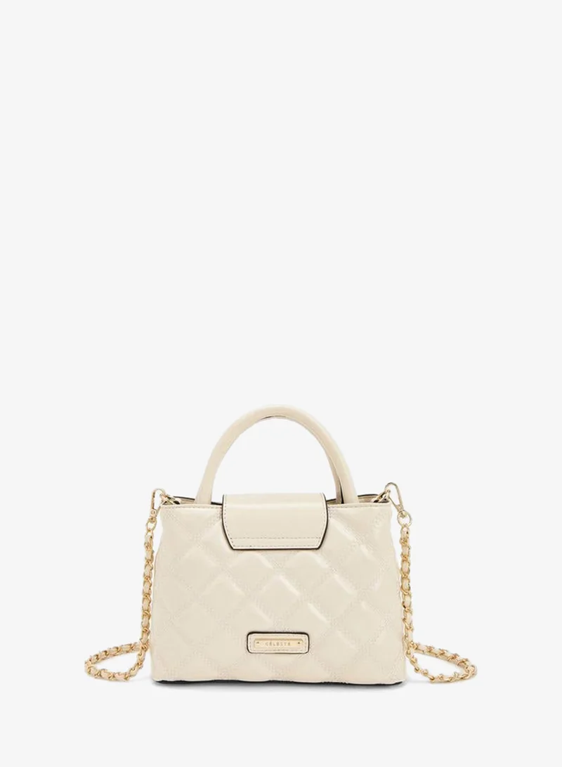 Celeste IVORY Quilted Crossbody Bag With Chain Strap for Women | Best Price UAE