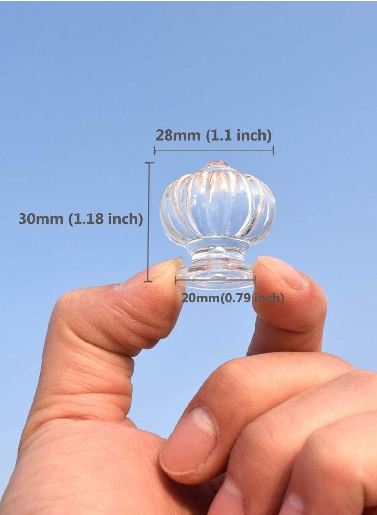 SYOSI 5pcs Wardrobe Knob Dresser Drawer Kitchen Door for Handles Diamond Drawers Handle Cupboard Bathroom Pull Bottom Acrylic Pulls or Clear Round Shaped Silver Transparent Room Kids - Image 3