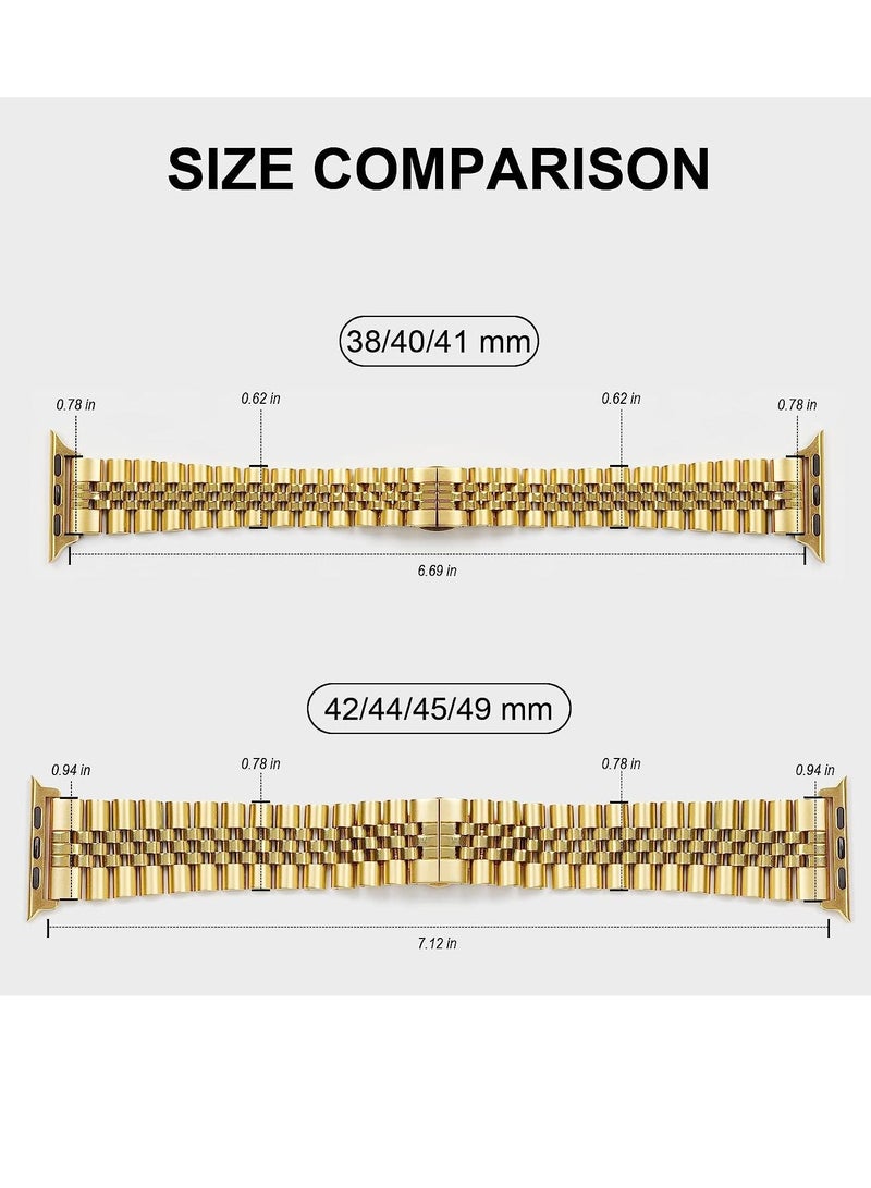 Compatible with Apple Watch Band Series 5 44mm 42mm, Stainless Steel iWatch Band with Butterfly Folding Clasp for iWatch Band Series 5/4/3/2/1 - Image 3