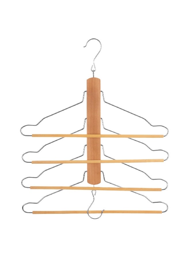 Five Simply Smart Durable High Quality Wood and Metal Cloth Hanger Beige and Silver 44.5 x 41 x 3 cm 151521 - Image 3