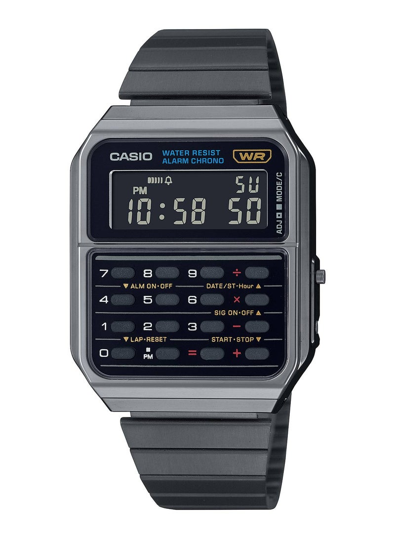 CASIO Vintage Digital Calculator Stainless Steel Watch CA-500WEGG-1BDF  - Image 1