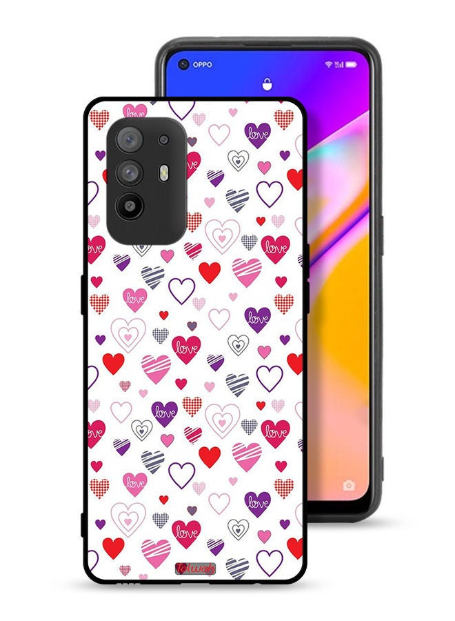 Tolwak Oppo A95 5G Protective Case Cover Hearts Doodle - Image 1