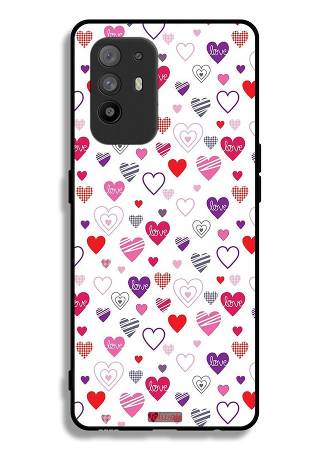 Tolwak Oppo A95 5G Protective Case Cover Hearts Doodle - Image 2