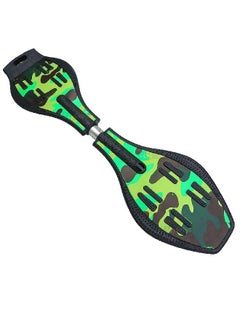 Generic Skate Board Wave Skate Board with Carry Bag .Flash Colorful Light on Wheels (Multi Color and Multi Design) (Green WaveBoard)  - Image 1