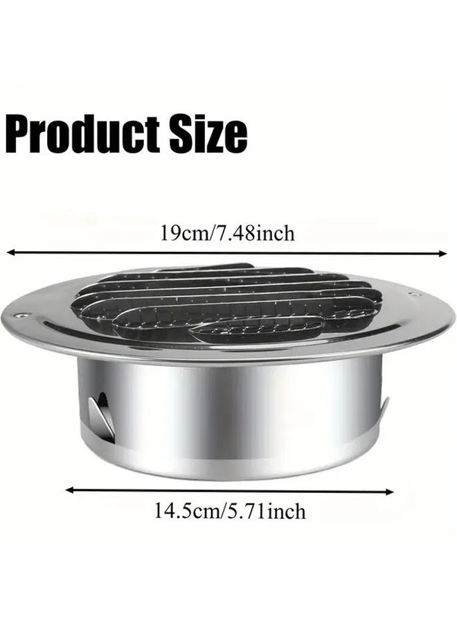 2pcs 150mm Stainless Steel Ventilation Grille Silvery Round Air Vent Cover - Image 3