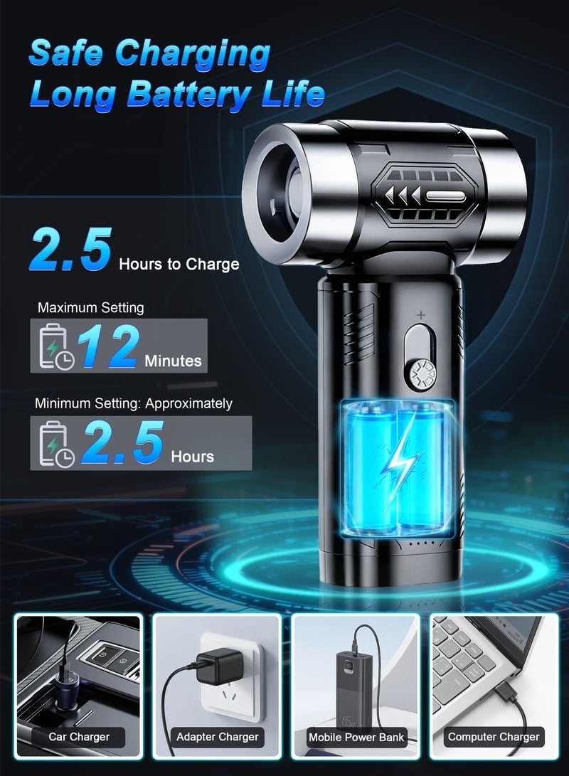 WINEENEE 4-in-1 Cordless Handheld Vacuum Cleaner & Air Blower, Powerful Suction, Rechargeable Type-C, Portable Mini Vacuum for Car & Home - Image 4