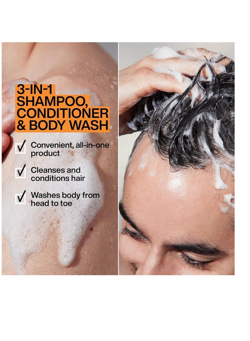 Redken Brews 3-IN-1 men's Shampoo, Conditioner, and Body Wash | Multi-Purpose Hair & Body Cleanser for Men | Moisturizes & Strengthens | All-In-One Soap - Image 4