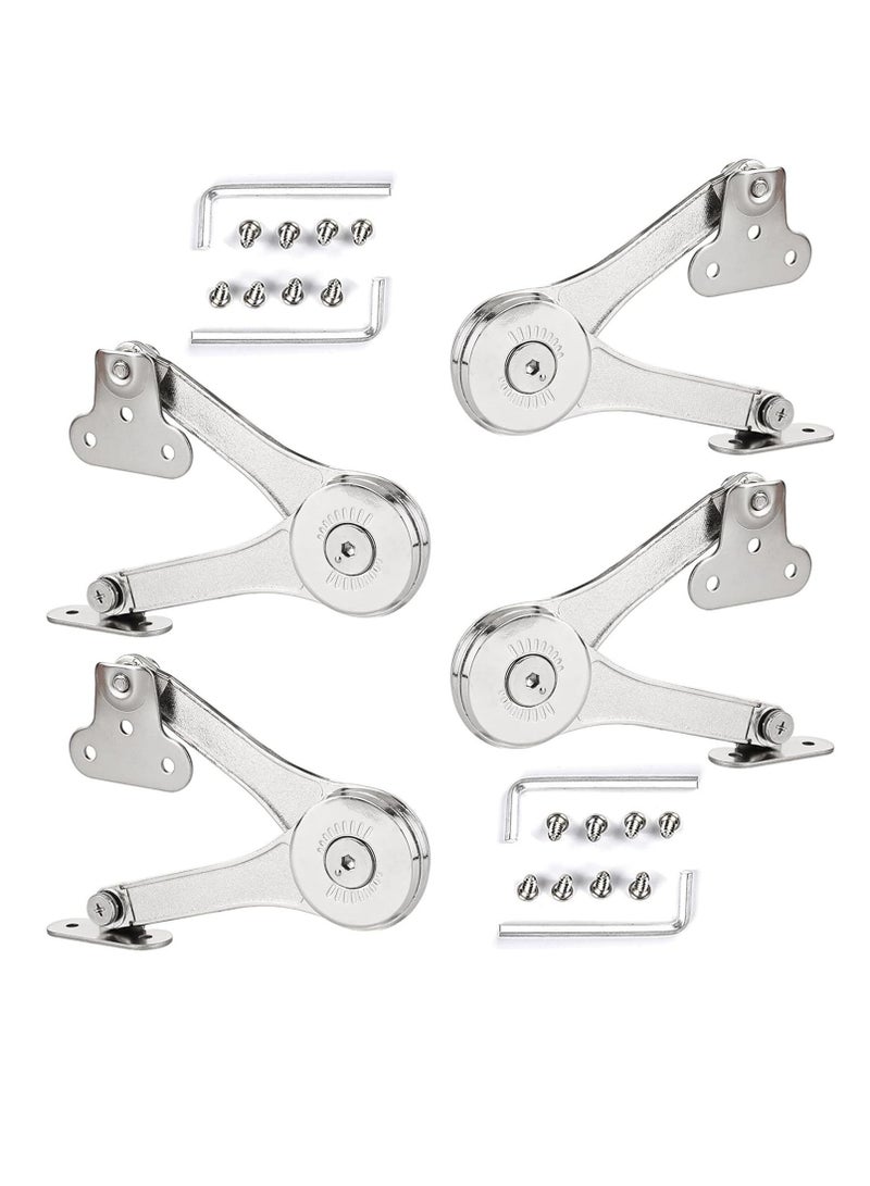 Excefore Toy Box Hinges Soft Close, 4 Pcs Heavy Duty Chest Hinges and Lid Support Soft Close, Adjustable Metal Lift and up Hinges, Cabinet Door Support Hinge, for Wardrobe, Cabinet, Closet, Toy Box, etc  - Image 1