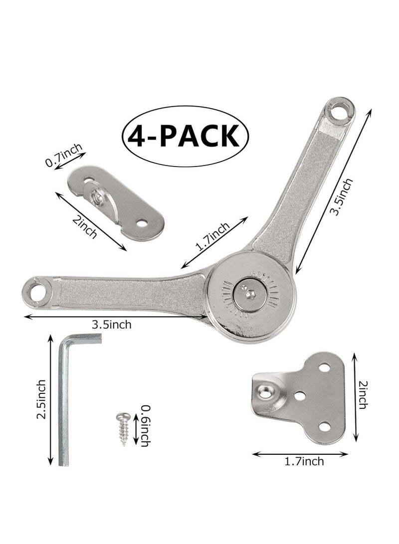 Excefore Toy Box Hinges Soft Close, 4 Pcs Heavy Duty Chest Hinges and Lid Support Soft Close, Adjustable Metal Lift and up Hinges, Cabinet Door Support Hinge, for Wardrobe, Cabinet, Closet, Toy Box, etc  - Image 2