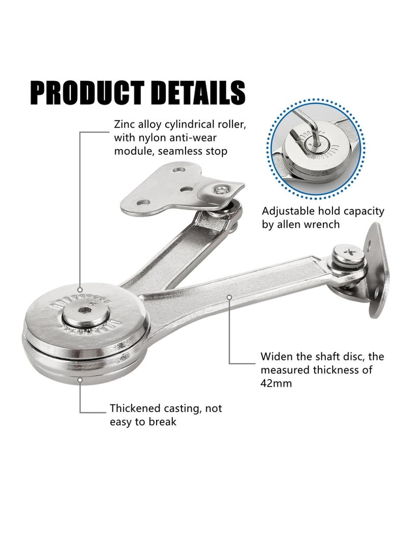 Excefore Toy Box Hinges Soft Close, 4 Pcs Heavy Duty Chest Hinges and Lid Support Soft Close, Adjustable Metal Lift and up Hinges, Cabinet Door Support Hinge, for Wardrobe, Cabinet, Closet, Toy Box, etc  - Image 4