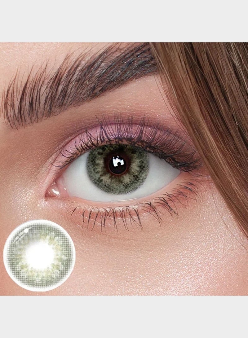 Unibling Mermaid Green Yearly Colored Contact Lenses, Unisex Cosmetic Contact Lenses, Enlargement Collection, Light Green, With Case - Image 1