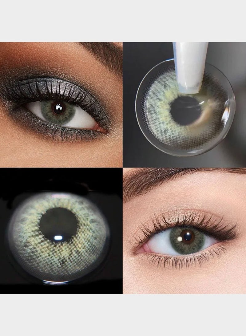Unibling Mermaid Green Yearly Colored Contact Lenses, Unisex Cosmetic Contact Lenses, Enlargement Collection, Light Green, With Case - Image 2
