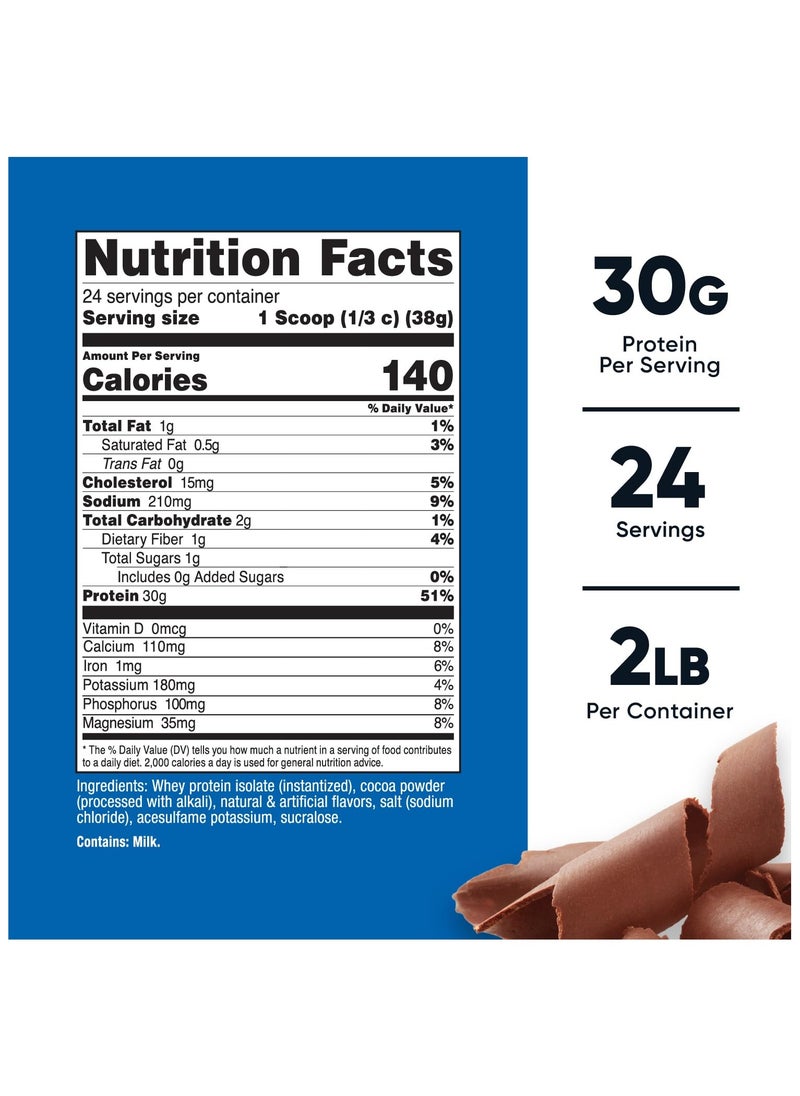 Nutricost - Whey Protein Isolate - 30 G Protein per Serving | 26 SERVINGS | 2 LB Per Container,Milk Chocolate Naturally & artificially flavored Net WT 32 oz ( 2 LB) 907 G - Image 1