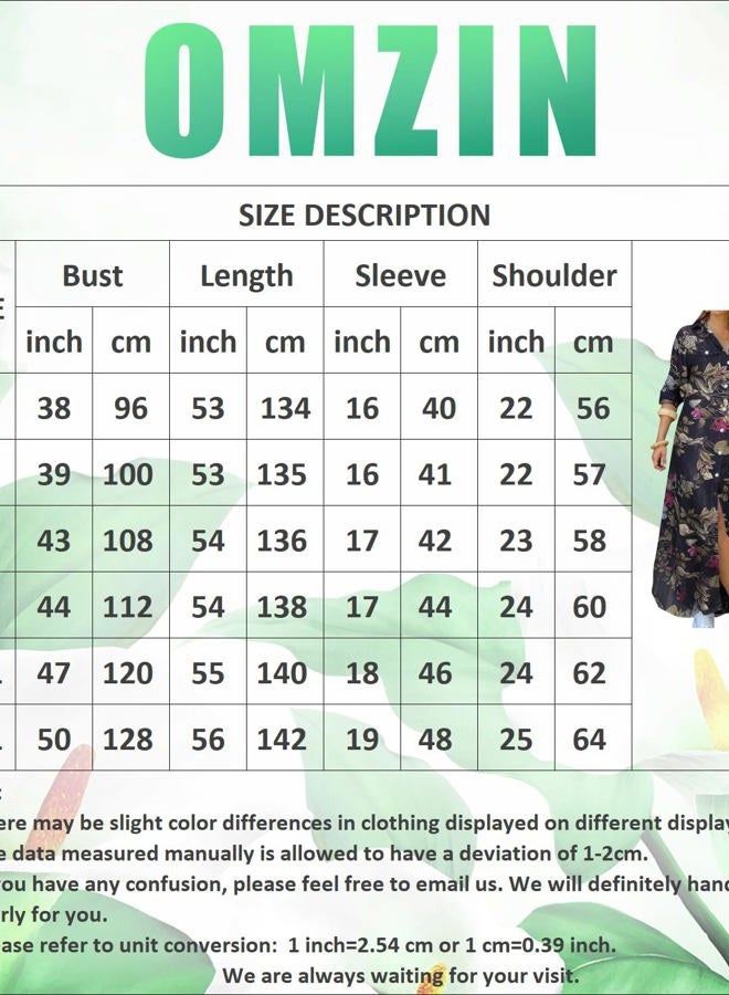 OMZIN Women Beach Loose Shift Shirt Dress Casual Loose Maxi Dresses Elegant Party Cocktail Dress, Triangle, 3XL - Image 2