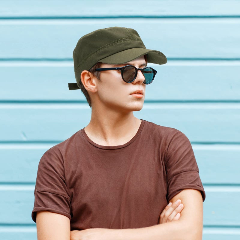 Eurzom 6 Pieces Military Style Hat Cadet Cap Army Fitted Basic Army Vintage Military Cap Adjustable Costume Cotton Twill Flat Top Hats for Men Women, Solid Color - Image 5