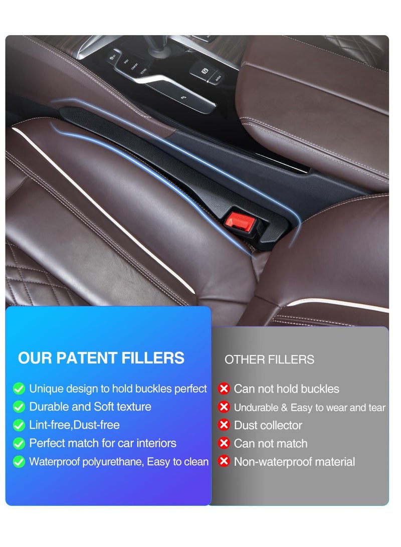 SYOSI Car Seat Gap Filler PU Leather Fill The Gap Between Seat and Center Console Prevent Things from Falling Universal Vehicle Interior Accessories Easy to Install Stable No Peculiar Smell 2 Pack - Image 2