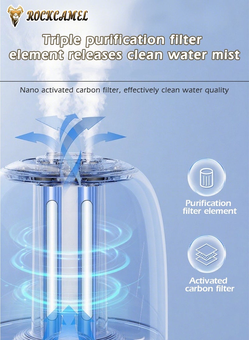 ROCKCAMEL 3L Digital Humidifier with 7-Color Lights, Cool Mist Humidifier, Easy to Fill & Clean, 35dB Quiet Cool Mist Air Humidifier for Home Office Bedroom - Image 2