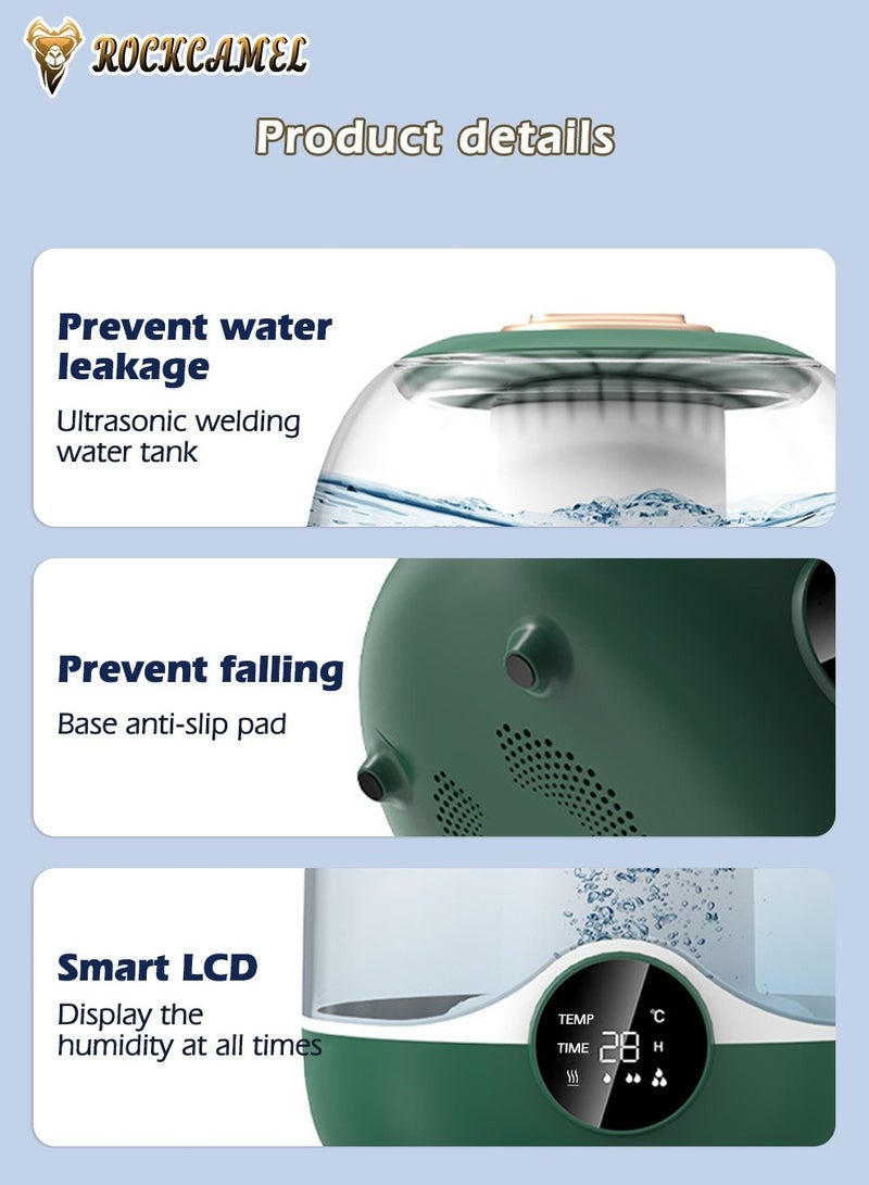 ROCKCAMEL 3L Digital Humidifier with 7-Color Lights, Cool Mist Humidifier, Easy to Fill & Clean, 35dB Quiet Cool Mist Air Humidifier for Home Office Bedroom - Image 4