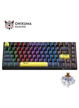 Wired Mechanical Keyboard with Brown Switches,RGB Backlit 82 Keys 75% Compact Computer Keyboard for Gaming,Typing, Programming,Mixed Color Keycaps,Ergonomic