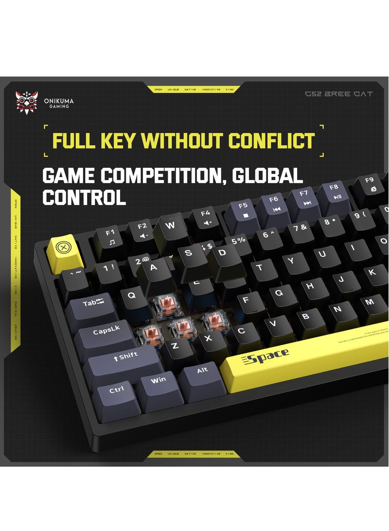 Wired Mechanical Keyboard with Brown Switches,RGB Backlit 82 Keys 75% Compact Computer Keyboard for Gaming,Typing, Programming,Mixed Color Keycaps,Ergonomic