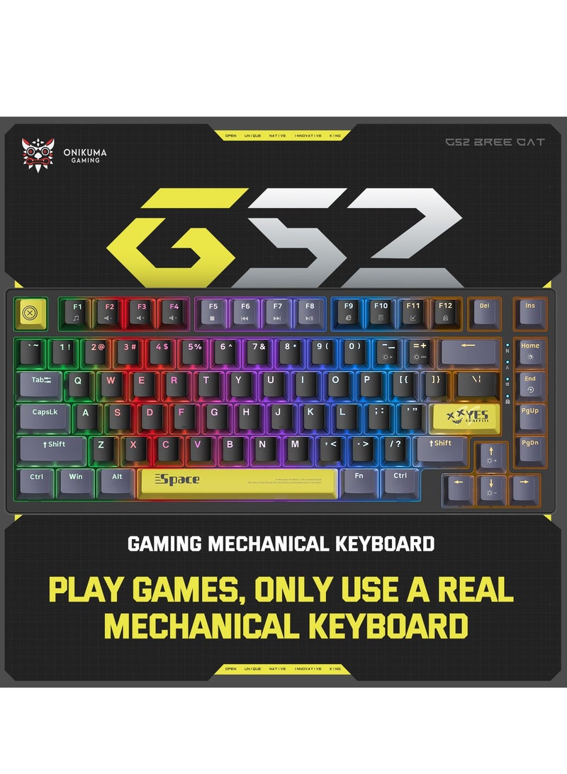 Wired Mechanical Keyboard with Brown Switches,RGB Backlit 82 Keys 75% Compact Computer Keyboard for Gaming,Typing, Programming,Mixed Color Keycaps,Ergonomic