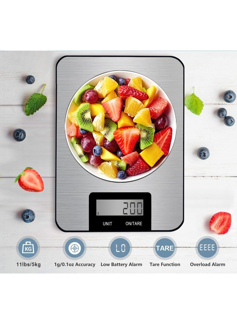 epicarma Digital Kitchen Scale Stainless Steel Food Weighing Scale with LCD Display – High Precision Electronic Scale for Baking, Cooking, Keto, Coffee & Meal Prep – Multi Unit g/oz/lb:oz/ml/fl.oz - Image 3