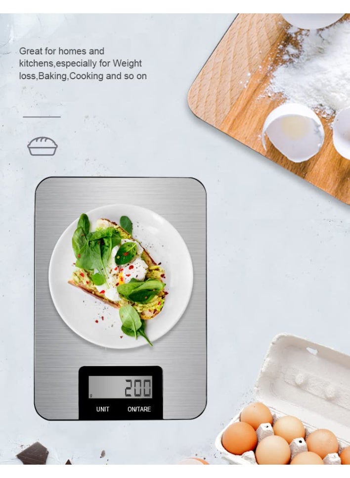 epicarma Digital Kitchen Scale Stainless Steel Food Weighing Scale with LCD Display – High Precision Electronic Scale for Baking, Cooking, Keto, Coffee & Meal Prep – Multi Unit g/oz/lb:oz/ml/fl.oz - Image 2