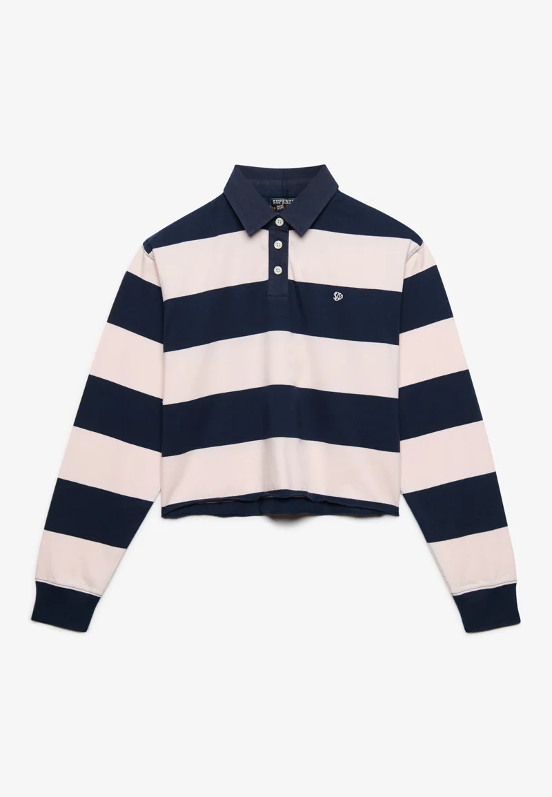 Superdry Athletic Essential Cropped Stripe Rugby Top