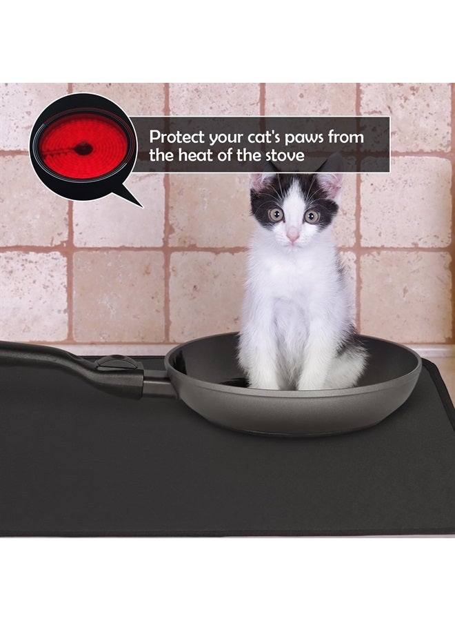 FLASLD Fireproof and Waterproof Stove Top Covers, 21×32 inch Electric Stove Cover Mat, Glass Top Stove Cover - Ceramic Glass Cooktop Protector - Flat Top Oven Cover, Black Without Logo - Image 2