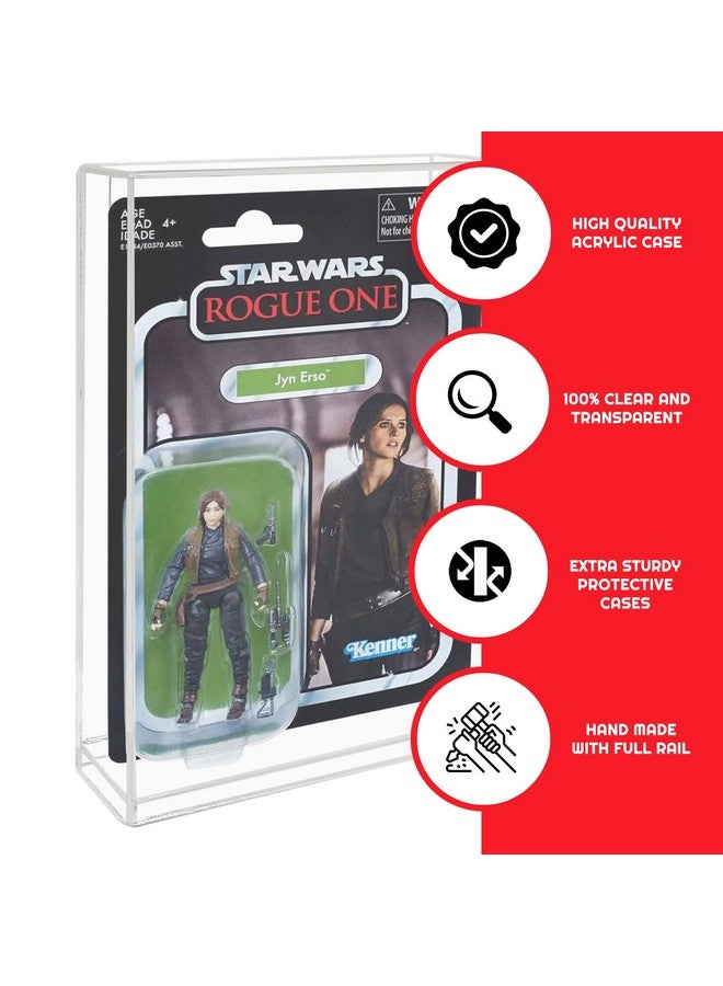 EVORETRO Action Figure Display Case Protector Compatible With Star Wars, Marvel Legends, Gi-Joe 3.75 In Carded Action Figures, Anti-Uv Thick Durable Clear Acrylic Box, Lasts For Years To Come - 2 Pack - Image 1