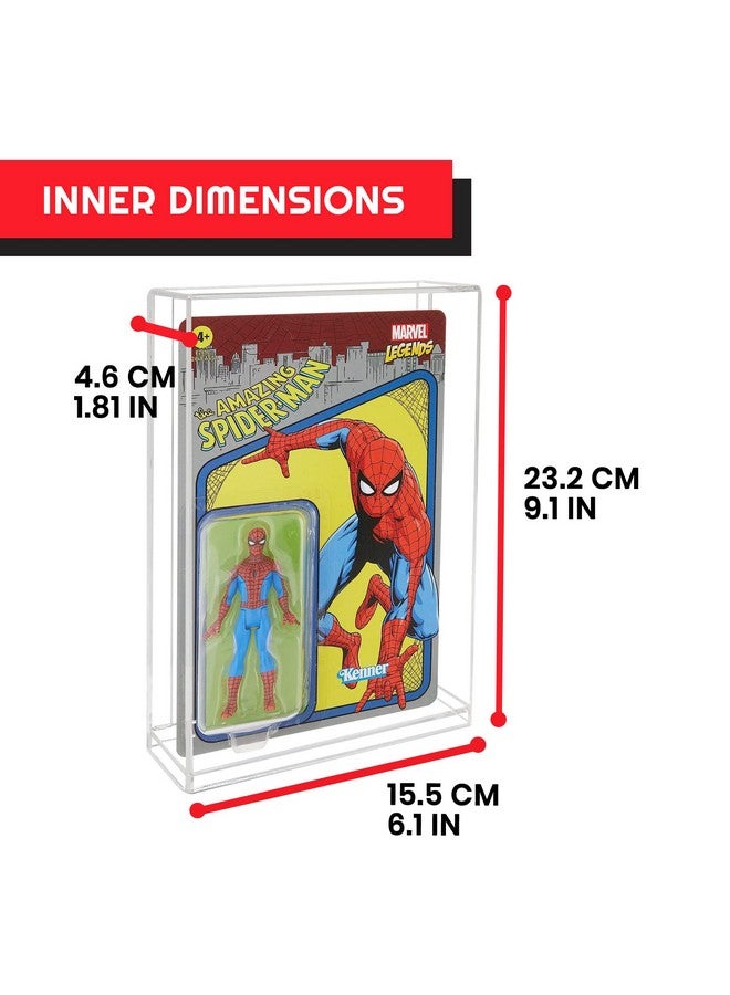 EVORETRO Action Figure Display Case Protector Compatible With Star Wars, Marvel Legends, Gi-Joe 3.75 In Carded Action Figures, Anti-Uv Thick Durable Clear Acrylic Box, Lasts For Years To Come - 2 Pack - Image 2
