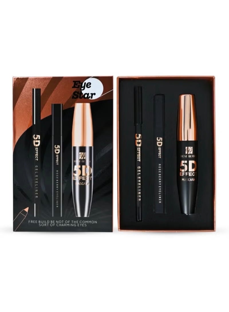 روز بيري مجموعة اي ستار بتأثير 5D – ماسكارا + آيلاينر جل + قلم آيلاينر - Image 2