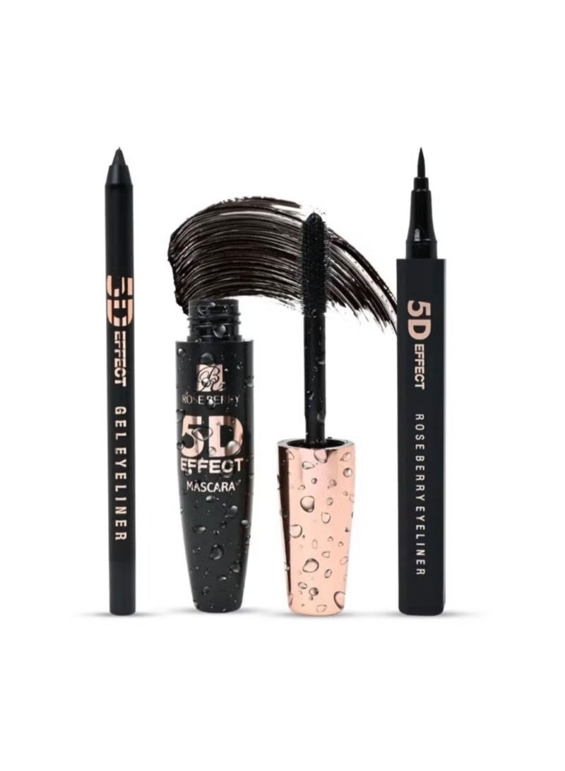 روز بيري مجموعة اي ستار بتأثير 5D – ماسكارا + آيلاينر جل + قلم آيلاينر - Image 1