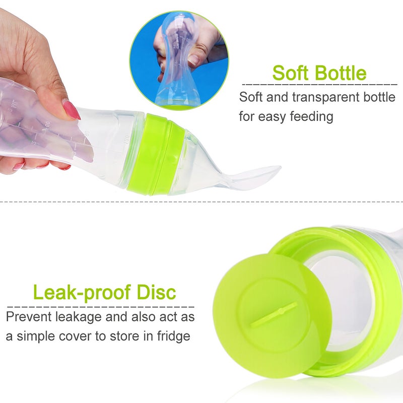 Baby Toddler Leak-proof Food Dispensing Spoon Juice Cereal Feeding Bottle 120ml - Image 5