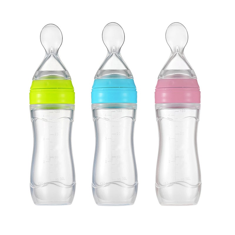 Baby Toddler Leak-proof Food Dispensing Spoon Juice Cereal Feeding Bottle 120ml - Image 1