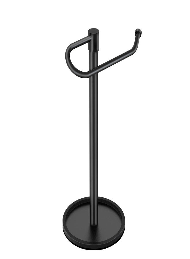 JIAPAIDUO Hand Towel Holder Stand, Matte Black Standing Towel Racks for Bathroom, Stainless Steel Free Standing Towel Rack, Towel Bar Kitchen Vanity Countertops Decor - Image 1