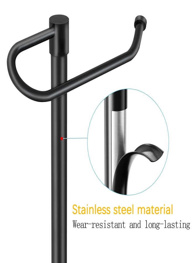 JIAPAIDUO Hand Towel Holder Stand, Matte Black Standing Towel Racks for Bathroom, Stainless Steel Free Standing Towel Rack, Towel Bar Kitchen Vanity Countertops Decor - Image 5