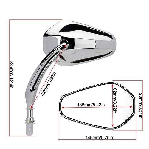 VG MOTO Motorcycle Rearview Mirror Side Mirrors 360 Degree Chrome Replacement for Harley Softail Dyna Sportster XL 883 1200 Electra Glide Street Bike Scooter Chopper Cruiser - Image 5