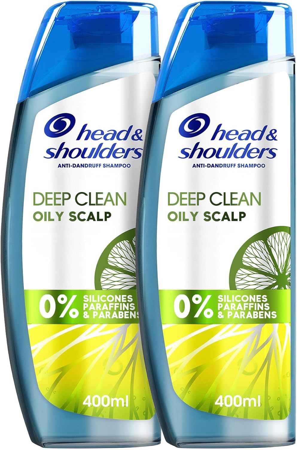 Head & Shoulders Deep Clean Anti-Dandruff Shampoo for Severe Oily Scalp, 2x400ml
