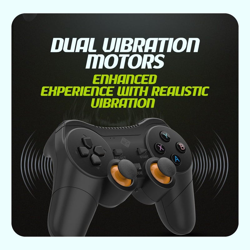Cosmic Byte Nexus Wireless Controller for PC | Dual Vibration, Sensitive Triggers, Fast Response | Powered by 2 AAA Batteries (Not Included) (Black) - Image 5
