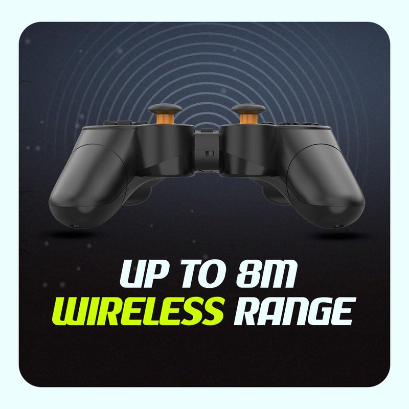 Cosmic Byte Nexus Wireless Controller for PC | Dual Vibration, Sensitive Triggers, Fast Response | Powered by 2 AAA Batteries (Not Included) (Black) - Image 3