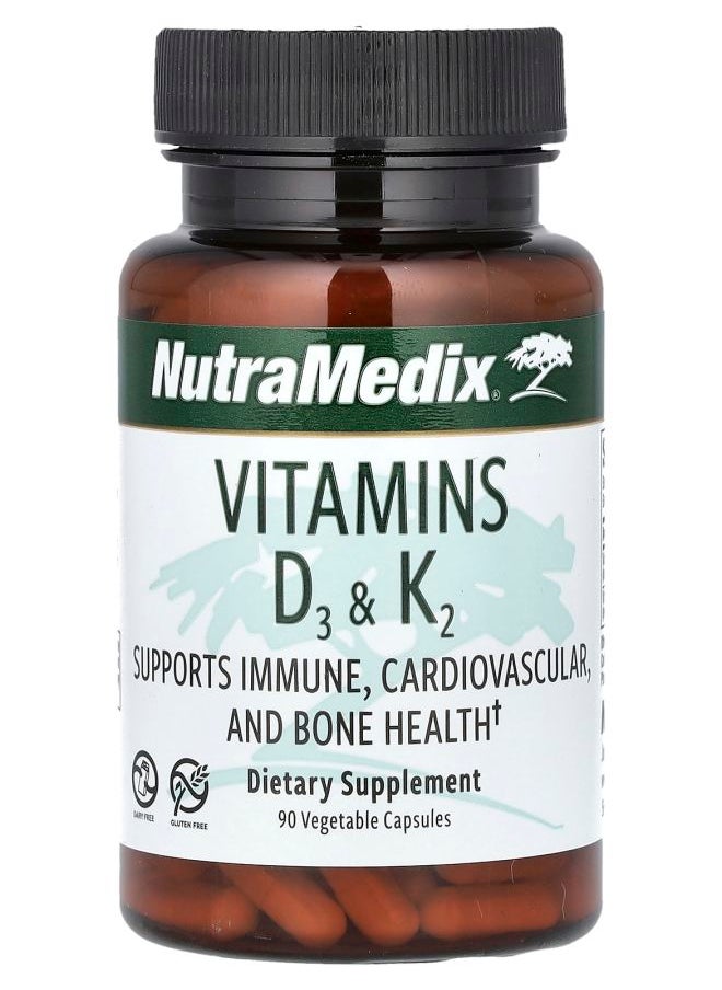 Nutramedix - Vitamins D3 & K2 90 Vegetable Capsules - Image 1